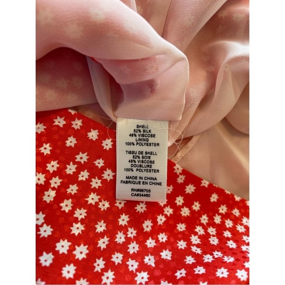 Rebecca Taylor Silk Malia Floral Ruffle Dress in Cherry - Picture 7 of 8